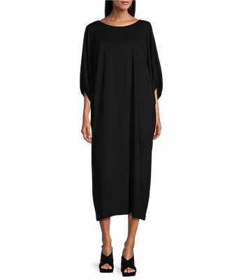 Bryn Walker Wilder Modal Ponti Round Neck Elbow Dolman Sleeve Maxi Dress