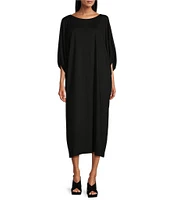 Bryn Walker Wilder Modal Ponti Round Neck Elbow Dolman Sleeve Maxi Dress