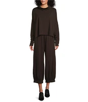 Bryn Walker Wyatt Bamboo French Terry Wide Leg Coordinating Pull-On Pants