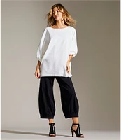 Bryn Walker Wyatt Cotton Knit Wide-Leg Crop Pull-On Pants