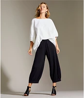 Bryn Walker Wyatt Cotton Knit Wide-Leg Crop Pull-On Pants