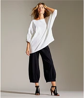 Bryn Walker Wyatt Cotton Knit Wide-Leg Crop Pull-On Pants