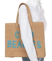Btb Los Angeles Ciao Beaches Straw Tote Bag