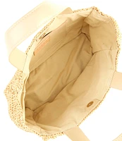 Btb Los Angeles Florian Flower Small Straw Tote Bag