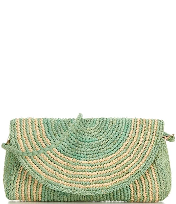 Btb Los Angeles Lily Straw Convertible Clutch Crossbody Bag