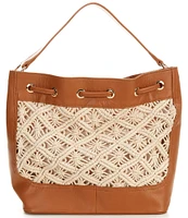Btb Los Angeles Lotus Straw Drawstring Bag