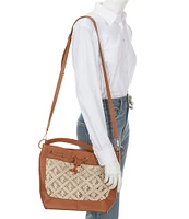 Btb Los Angeles Lotus Straw Drawstring Bag