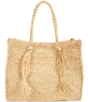 Btb Los Angeles Lucas Large Straw Tote Bag