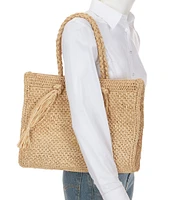 Btb Los Angeles Lucas Large Straw Tote Bag