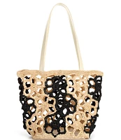 Btb Los Angeles Mahi Floral Cutout Straw Tote Bag