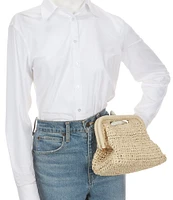 Btb Los Angeles Torino Raffia Frame Clutch