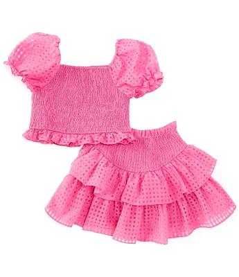 BuddyLove Big Girls 7-14 Blair Puff Sleeve Crop Top & Ruffle Skirt Set