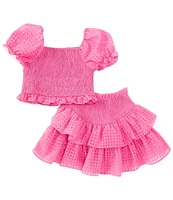 BuddyLove Big Girls 7-14 Blair Puff Sleeve Crop Top & Ruffle Skirt Set