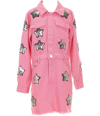 BuddyLove Big Girls Star Struck Denim Shirt Dress