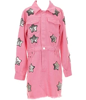 BuddyLove Big Girls Star Struck Denim Shirt Dress