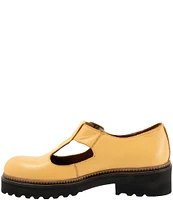 Bueno Abigail Leather T-Strap Platform Loafers