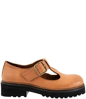 Bueno Abigail Leather T-Strap Platform Loafers