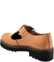 Bueno Abigail Leather T-Strap Platform Loafers