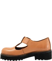 Bueno Abigail Leather T-Strap Platform Loafers