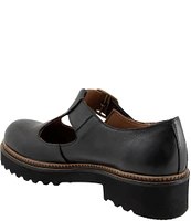 Bueno Abigail Leather T-Strap Platform Loafers