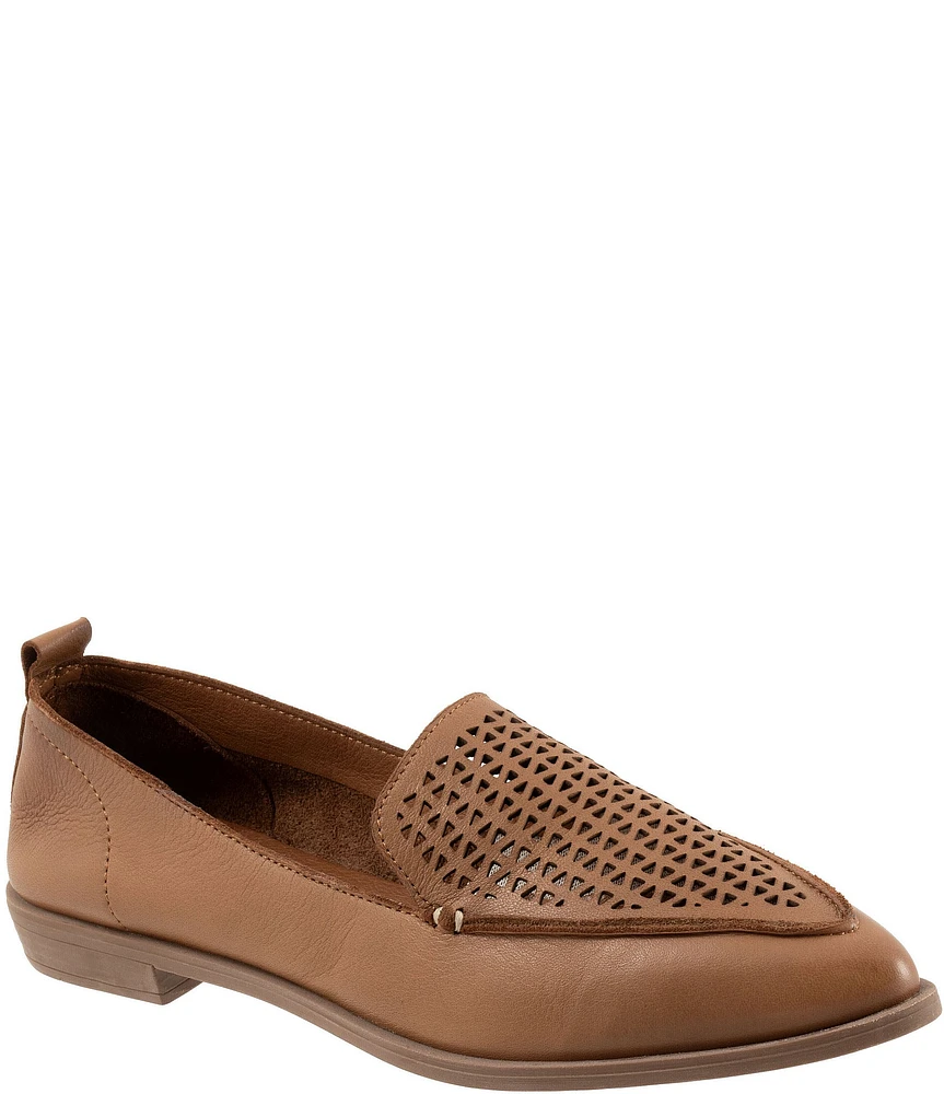 Bueno Blazey Leather Perforated Pointed Toe Loafers