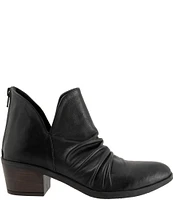 Bueno Cori Ruched Leather Ankle Booties