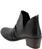 Bueno Cori Ruched Leather Ankle Booties