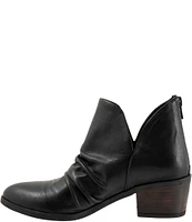 Bueno Cori Ruched Leather Ankle Booties