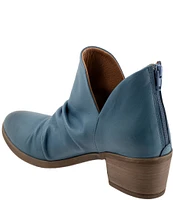 Bueno Cori Ruched Leather Ankle Booties