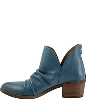 Bueno Cori Ruched Leather Ankle Booties