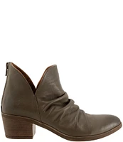 Bueno Cori Ruched Leather Ankle Booties