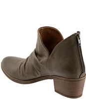 Bueno Cori Ruched Leather Ankle Booties