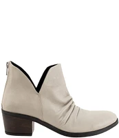 Bueno Cori Ruched Leather Ankle Booties