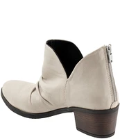 Bueno Cori Ruched Leather Ankle Booties