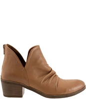 Bueno Cori Ruched Leather Ankle Booties