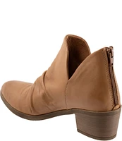 Bueno Cori Ruched Leather Ankle Booties