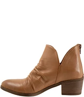 Bueno Cori Ruched Leather Ankle Booties