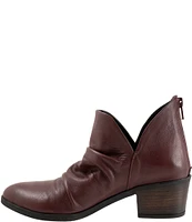 Bueno Cori Ruched Leather Ankle Booties