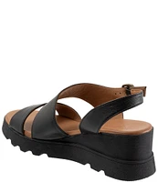 Bueno Gianna Leather Platform Wedge Sandals