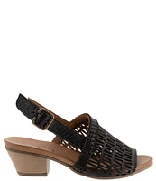 Bueno Lia Leather Laser Cut Sling Sandals