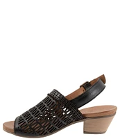 Bueno Lia Leather Laser Cut Sling Sandals