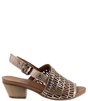 Bueno Lia Leather Laser Cut Sling Sandals