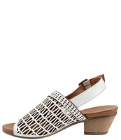 Bueno Lia Leather Laser Cut Sling Sandals