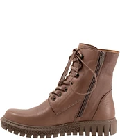 Bueno Scarlett Leather Platform Combat Booties