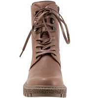 Bueno Scarlett Leather Platform Combat Booties