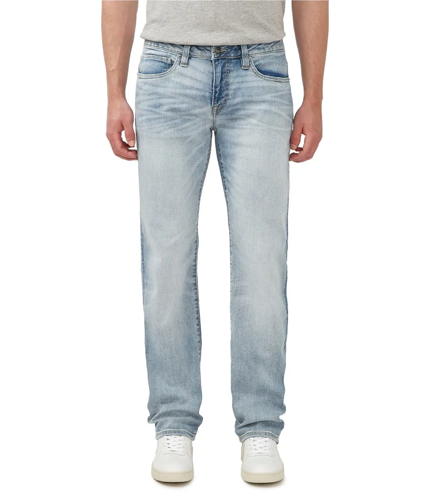 Buffalo David Bitton Crinkled Mid Blue Straight-Six Jeans