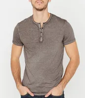 Buffalo David Bitton Kasum Short-Sleeve Burnout Henley