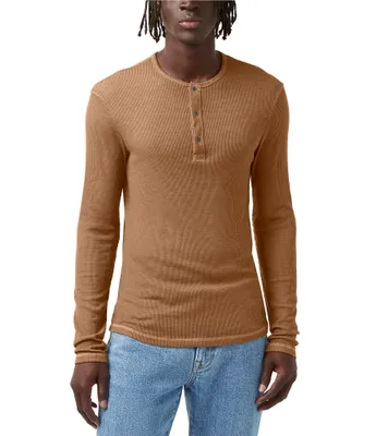 Buffalo David Bitton Kipat Long Sleeve Waffle-Knit T-Shirt