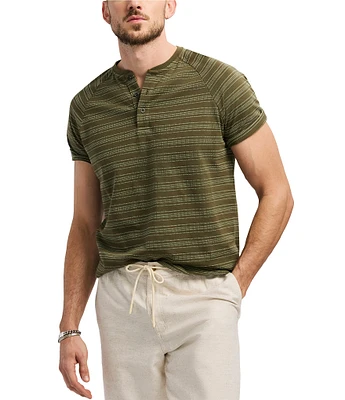 Buffalo David Bitton Klaus Short Sleeve Stripe Henley Shirt