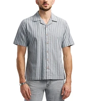 Buffalo David Bitton Salaman Camp Collar Button Front Stripe Top